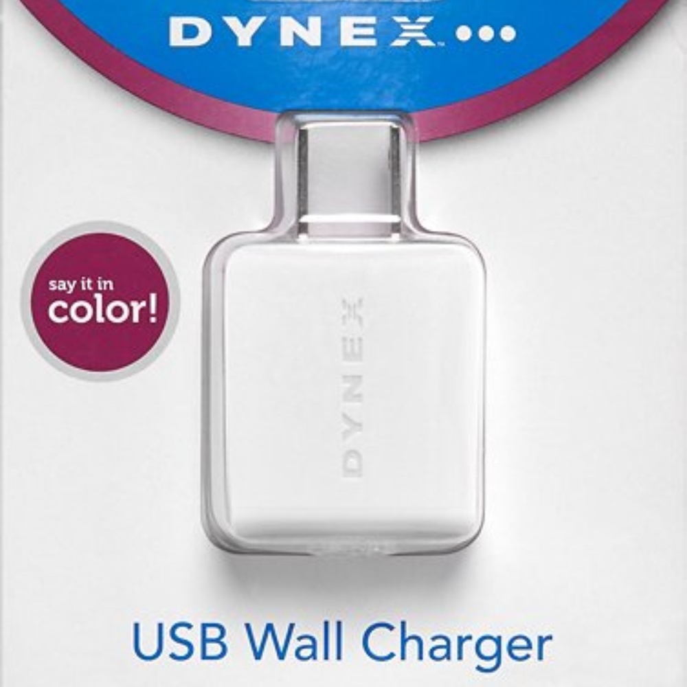 Dynex Say It With Color Ruby Pink White USB Wall Charger 5W / 1A Output DX-9W1U